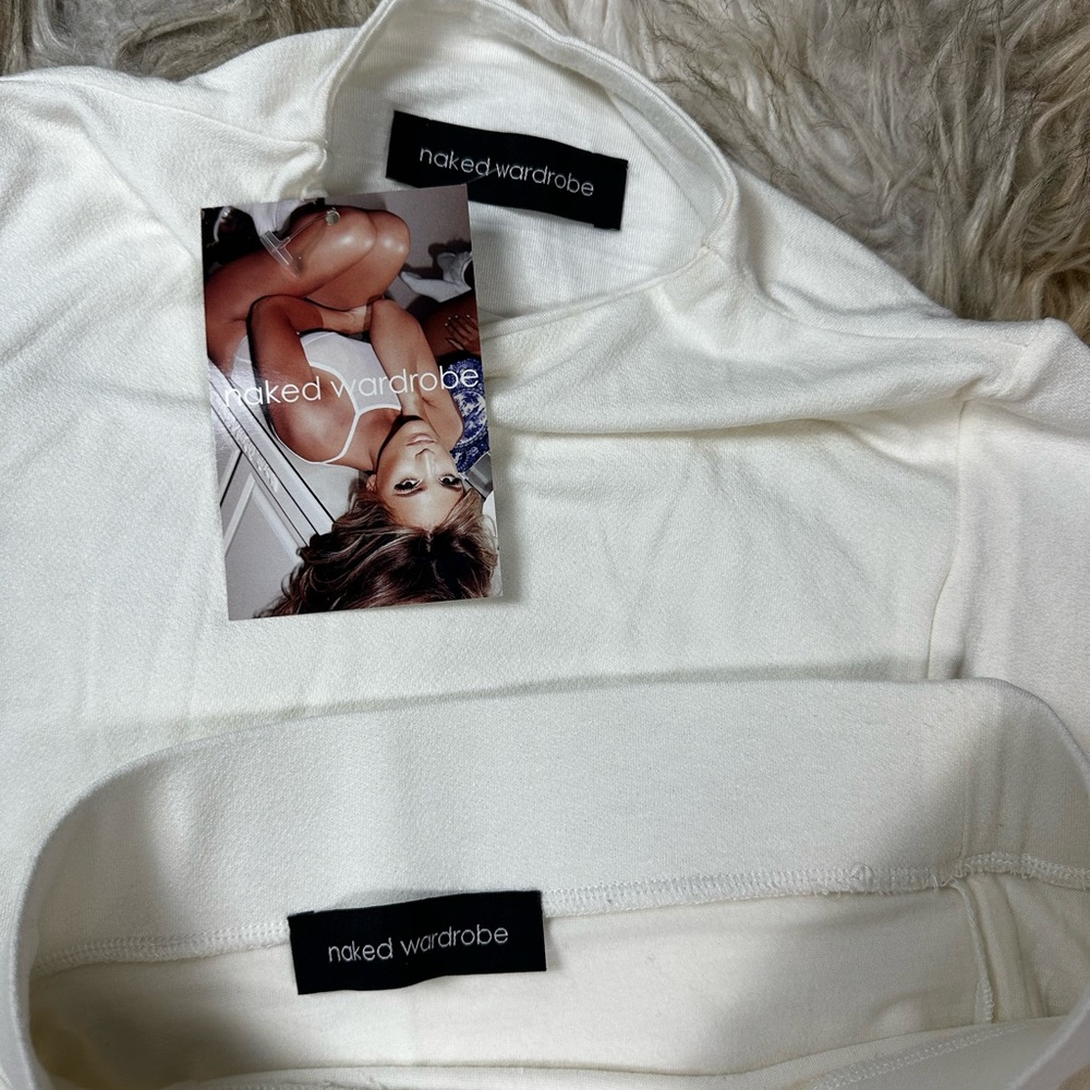 Naked Wardrobe Long Sleeve Turtleneck Crop Top with matching MIDI Skirt - Picture 5 of 12
